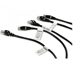 Brother TZEFX231 etichete originale flexibile 12mm x 8m, negru pe alb, PTouch laminate, pentru identificare cabluri si fire TZe-FX2313