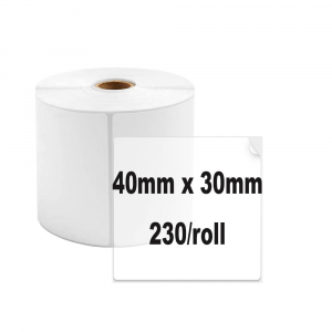 Etichete termice plastic transparent 40 x 30mm, permanente, 1 rola, 230 etichete/rola, pentru imprimanta AYMO M2001