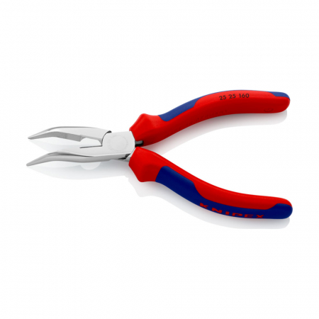 Cleste cu varf semirotund, curbat la 40⁰, pentru spatii inguste, maner multicomponent, 160 mm, KNIPEX 25 25 160 [3]