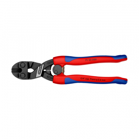 Clesti taiere frontala - Cleste compact KNIPEX CoBolt, taietor suruburi, cuie, nituri pana la Ø 5,2 mm, arc elicoidal otelit, 71 22 200