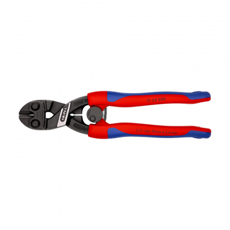 Clesti pentru taiat bolturi - Cleste compact KNIPEX CoBolt, taietor suruburi, cuie, nituri pana la Ø 5,2 mm, maner multicomponent, 71 32 200
