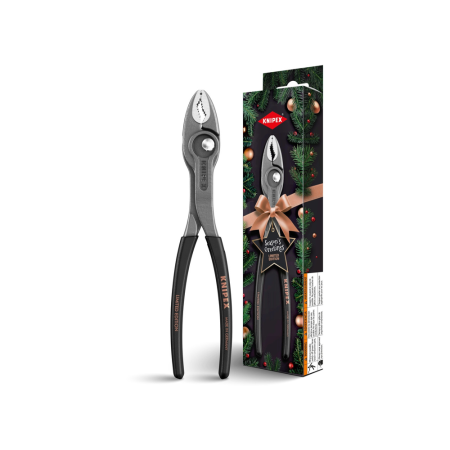 Pliers - Slip Joint Pliers, TwinGrip, 200mm, Large front and side gripping capacity, plastic handle, KNIPEX 82 01 200 S02 Christmas Edition