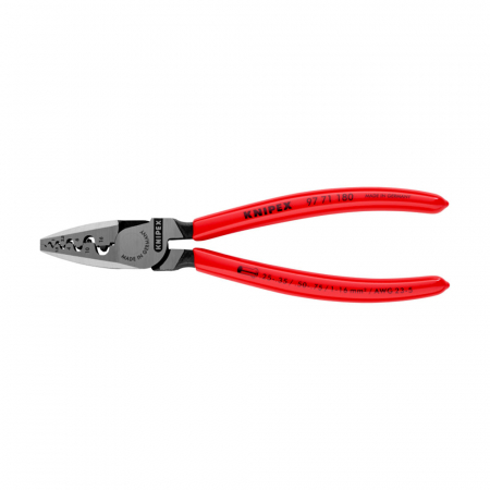Clesti sertizare - Cleste de sertizat ferule, pana la 16 mm², manere plastic, 180 mm, KNIPEX 97 71 180