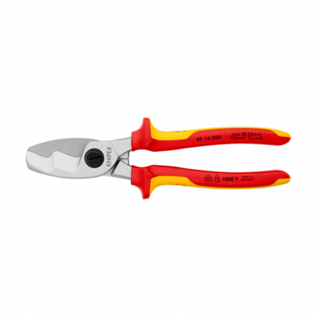 Scule si unelte VDE - Cleste Foarfeca, Pentru Taiat Cabluri, VDE 1000 V, cu tais dublu, 200mm,  KNIPEX 95 16 200