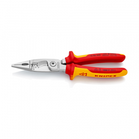 Cleste multifunctional, VDE 1000 V, dezizolare, crimpare ferule, maner multicomponent, pentru electricieni, 200mm,  KNIPEX 13 86 200 [4]