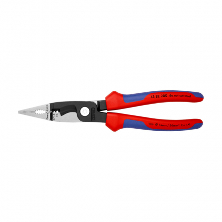 Clesti multifunctionali electrician - Cleste multifunctional, dezizolare, crimpare ferule, maner multicomponent, pentru electricieni, 200mm,  KNIPEX 13 82 200