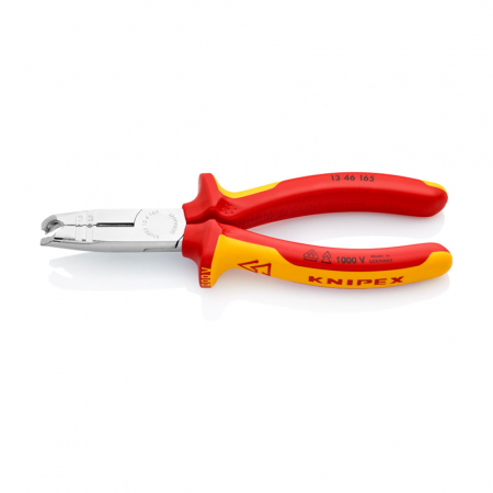 Stripping pliers, cutting, sleeve removal, VDE 1000 V tested, Multicomponent handle, for electricians, 165mm, KNIPEX 13 46 165 [6]