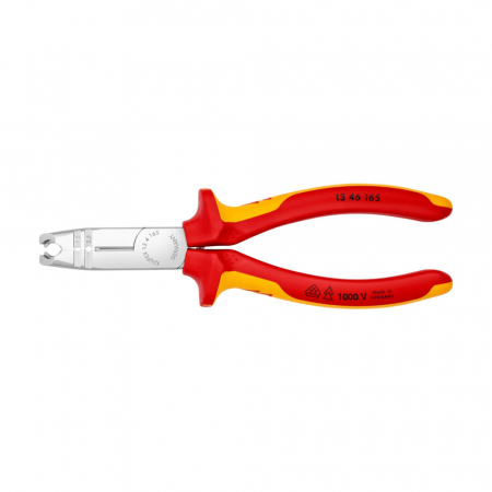 Scule de mana electricieni - Cleste dezizolator, taiere, indepartarea mansoanelor, testat VDE 1000 V, Maner Multicomponent, pentru electricieni, 165mm, KNIPEX 13 46 165