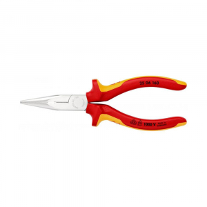 Scule si unelte VDE - Cleste nas lung semirotund taiere laterala VDE, cromat, KNIPEX 25 06 160, 160 mm