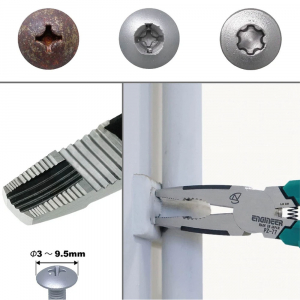 Cleste patent combinat ENGINEER PZ-77, extragere suruburi uzate, 182 mm, extrage suruburi diametru 3 - 9.5mm, taie sarma cupru 4mm, sarma otel 3.2mm, fabricat in Japonia1