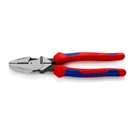 Combined patent pliers, large lever, multicomponent handle, Lineman's Pliers, American style, 240mm, KNIPEX 09 02 240 [3]