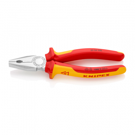 Cleste patent combinat VDE 1000 V, parghie mare, maner multicomponent, 200mm,  KNIPEX 03 06 200 [8]