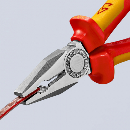 Cleste patent combinat VDE 1000 V, parghie mare, maner multicomponent, 200mm,  KNIPEX 03 06 200 [5]