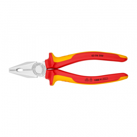 Scule si unelte VDE - Cleste patent combinat VDE 1000 V, parghie mare, maner multicomponent, 200mm,  KNIPEX 03 06 200
