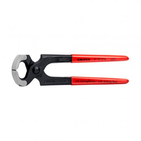 Clesti dulgherie sau tamplarie - Cleste ciocan cu suprafata pentru baterea cuielor, maner plastic, 210mm,  KNIPEX 51 01 210