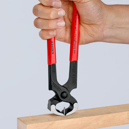 Cleste ciocan cu suprafata pentru baterea cuielor, maner plastic, 210mm,  KNIPEX 51 01 210 [4]