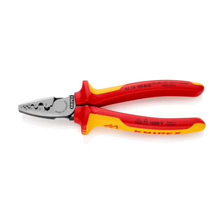 Professional Crimping pliers VDE for ferrules, Ø 0.25 - 16 mm², 180 mm, KNIPEX 97 78 180 [4]