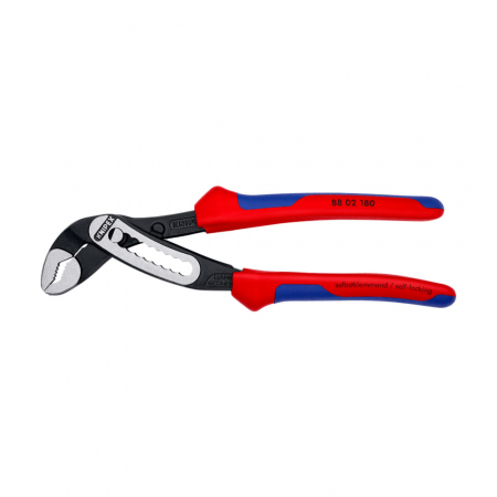 Clesti KNIPEX instalatori - Cleste reglabil, KNIPEX Alligator, 180 mm, instalatii sanitare, cleste papagal, dispozitiv autoblocare, manere multicomponent, 88 02 180