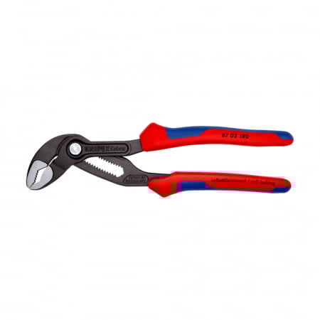 Clesti KNIPEX instalatori - Cleste reglabil KNIPEX Cobra, 180 mm pentru instalatori, cleste papagal, dispozitiv autoblocare, manere multicomponent, cleste aligator, 87 02 180