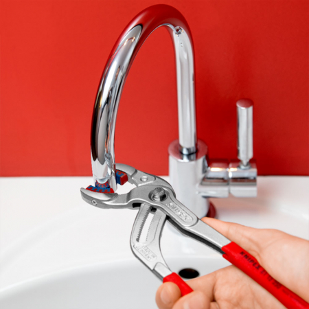 Cleste reglabil, KNIPEX Cobra, 250 mm pentru instalatori, cleste papagal, dispozitiv autoblocare, zincat, manere plastic, cleste aligator, 81 13 250 [2]