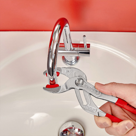 Cleste reglabil, KNIPEX Cobra, 250 mm pentru instalatori, cleste papagal, dispozitiv autoblocare, zincat, manere plastic, cleste aligator, 81 13 250 [8]