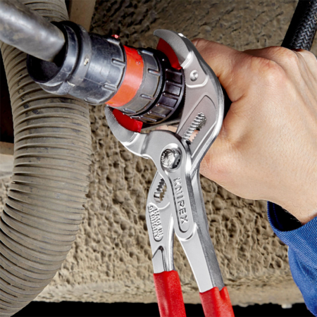 Cleste reglabil, KNIPEX Cobra, 250 mm pentru instalatori, cleste papagal, dispozitiv autoblocare, zincat, manere plastic, cleste aligator, 81 13 250 [10]