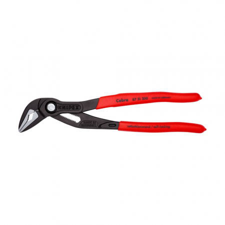 Clesti KNIPEX instalatori - Cleste reglabil, KNIPEX Cobra Extra Slim, 250 mm, instalatii sanitare, automotive, cleste papagal, dispozitiv autoblocare, manere plastic, 87 51 250