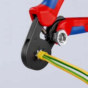 Cleste sertizare hexagonala cu autoreglare pini terminali si ferule, acces lateral, 180 mm, KNIPEX 97531418
