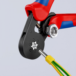 Cleste sertizare hexagonala cu autoreglare pini terminali si ferule, acces lateral, 180 mm, KNIPEX 97531417