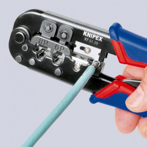 Cleste sertizat mufe retea RJ11, RJ12, RJ45, 190 mm, KNIPEX 9751104