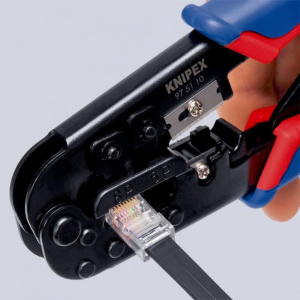 Cleste sertizat mufe retea RJ11, RJ12, RJ45, 190 mm, KNIPEX 9751103