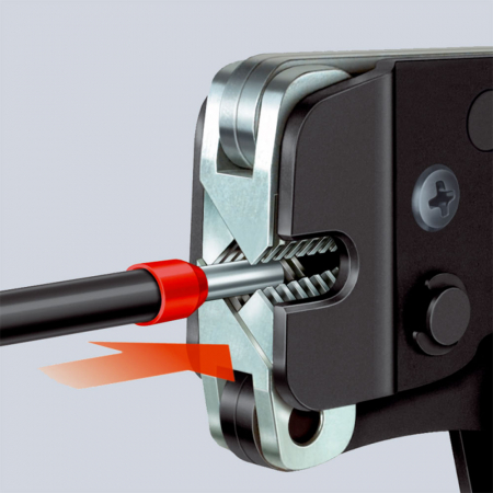 Cleste de sertizat ferule, cu autoreglaj, pana la 16 mm², manere multicomponent, 190 mm, KNIPEX  97 53 09 [1]