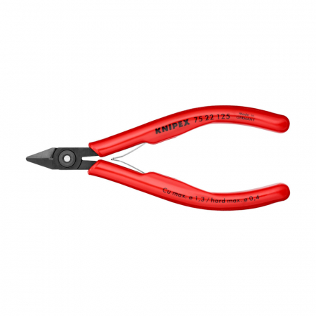 Diagonal Cutting Pliers - Electronics Diagonal Cutter, 125mm, plastic handle, Ø 0,9 mm, KNIPEX 75 22 125