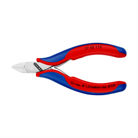 Scule de mana KNIPEX - Cleste Sfic, Electronic Super Knips pentru instalatii electronice, taiere ultraperformanta, 115 mm, maner multicomponent, Ø 1,3 mm, KNIPEX 77 42 115