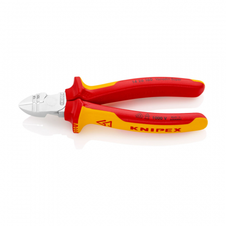 High leverage stripping pliers, chrome-plated, multi-component handles, 160 mm, VDE tested, KNIPEX 14 26 160 [3]