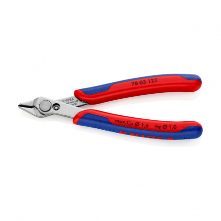 Cleste Sfic, Electronic Super Knips pentru instalatii electronice, taiere ultraperformanta, 125mm, maner multicomponent, Ø 1,6 mm, KNIPEX 78 03 125 [3]