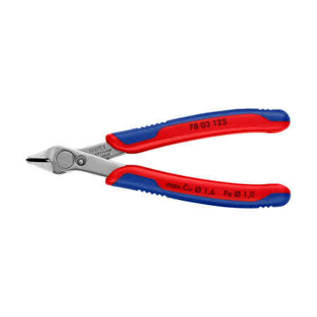 Scule - Cleste Sfic, Electronic Super Knips pentru instalatii electronice, taiere ultraperformanta, 125mm, maner multicomponent, Ø 1,6 mm, KNIPEX 78 03 125