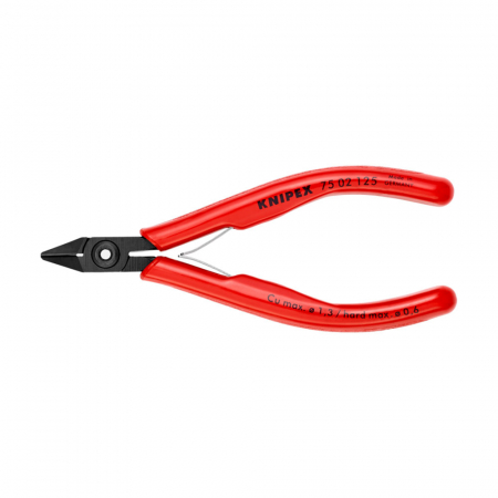 Clesti pentru taiere cabluri - Cleste Sfic pentru instalatii electronice, taiere ultraperformanta, 125mm, maner plastic, Ø 1,3 mm, KNIPEX 75 02 125