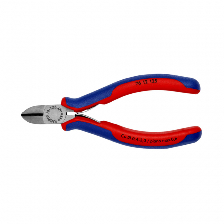 Scule de mana KNIPEX - Cleste Sfic, Taietor lateral pentru electromecanici, taiere ultraperformanta, 125mm, maner multicomponent, Ø 1,8 mm, KNIPEX 76 12 125