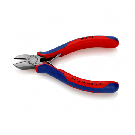 Cleste Sfic, Taietor lateral pentru electromecanici, taiere ultraperformanta, 125mm, maner multicomponent, Ø 1,8 mm, KNIPEX 76 12 125 [1]