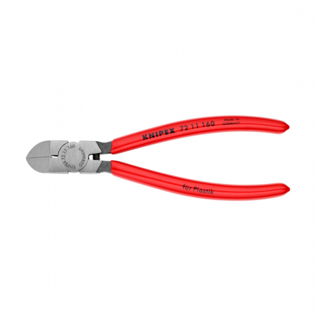 Scule de mana electricieni - Cleste Sfic, taietor lateral pentru plastic,160mm, maner plastic, KNIPEX 72 11 160