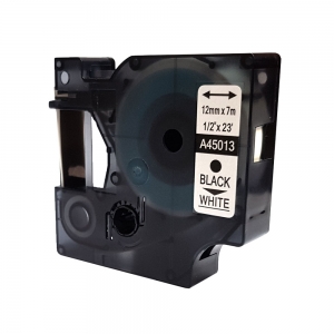 Banda etichete universala 12mm x 7m, negru/alb S0720530 450136