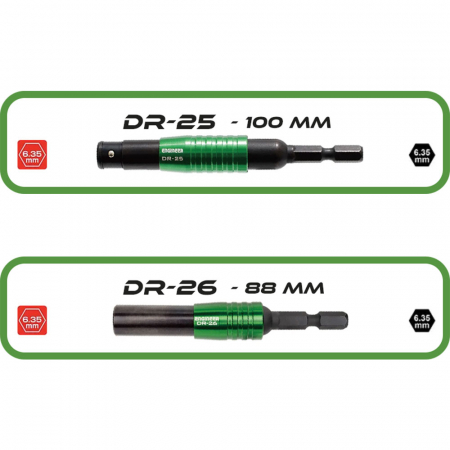 Flexible connection 15° magnetic short bits or extractors Engineer DR-26, 88 mm [3]