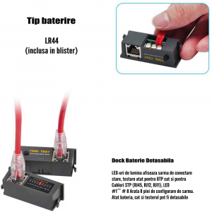 Cleste modular 4 in 1 Haicable decablare, taiere, sertizare si testare cabluri, RJ45 RJ12 RJ11 HT-N568CR2