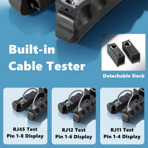 Cleste modular 4 in 1 Haicable decablare, taiere, sertizare si testare cabluri, RJ45 RJ12 RJ11 HT-N568CR4