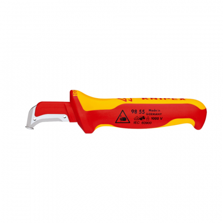 Scule si unelte VDE - Cutter de decapare cu sabot de glisare, testat VDE 1000 V, 180 mm, KNIPEX 98 55