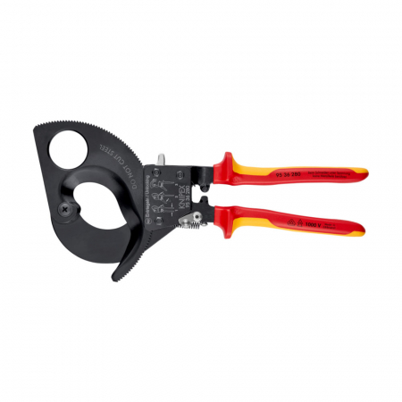 Scule de mana - Cutter cu clichet in 3 trepte, cablu aluminiu si cupru, diametru max 52 mm, KNIPEX 95 36 280