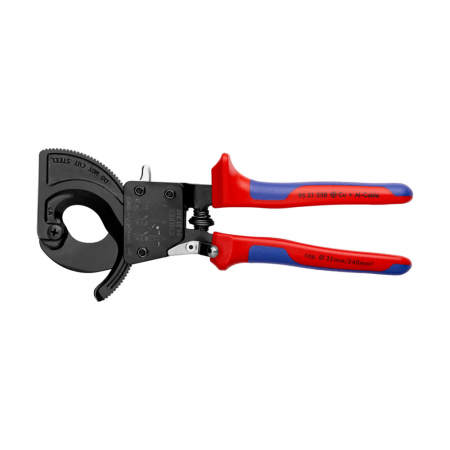 Scule de mana - Cutter cu clichet in 3 trepte, cablu aluminiu si cupru, diametru max 32 mm, KNIPEX 95 31 250