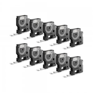 Set 10 x banda etichete 12mm x 7m, Dymo LabelManager D1, negru/alb S0720530, 20930975
