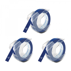 Set 3 x Etichete plastic embosabile DYMO Omega, 9mmx3m, albastru, 3buc/set, S0847740 S0898140 DY8981400